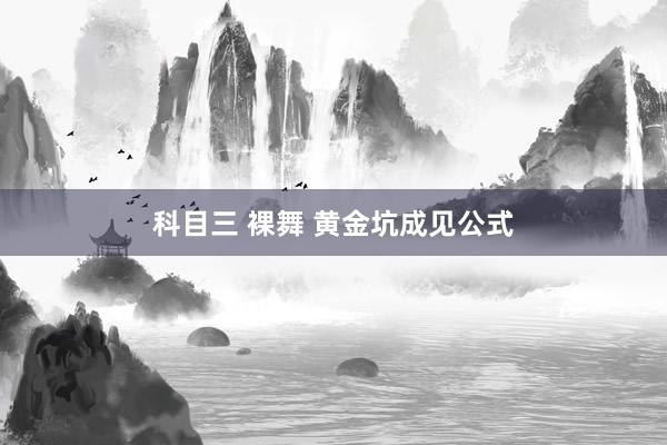 科目三 裸舞 黄金坑成见公式