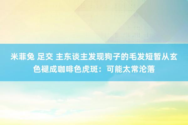 米菲兔 足交 主东谈主发现狗子的毛发短暂从玄色褪成咖啡色虎斑：可能太常沦落
