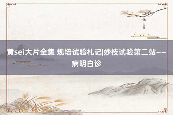 黄sei大片全集 规培试验札记|妙技试验第二站——病明白诊