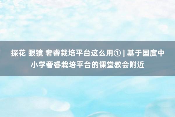 探花 眼镜 奢睿栽培平台这么用① | 基于国度中小学奢睿栽培平台的课堂教会附近